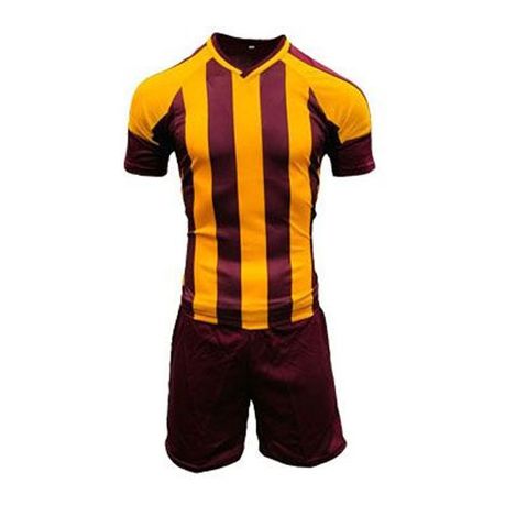 Soccer Kit Set with Kit Bag for Junior Football Team of 15 - Yellow/Maroon